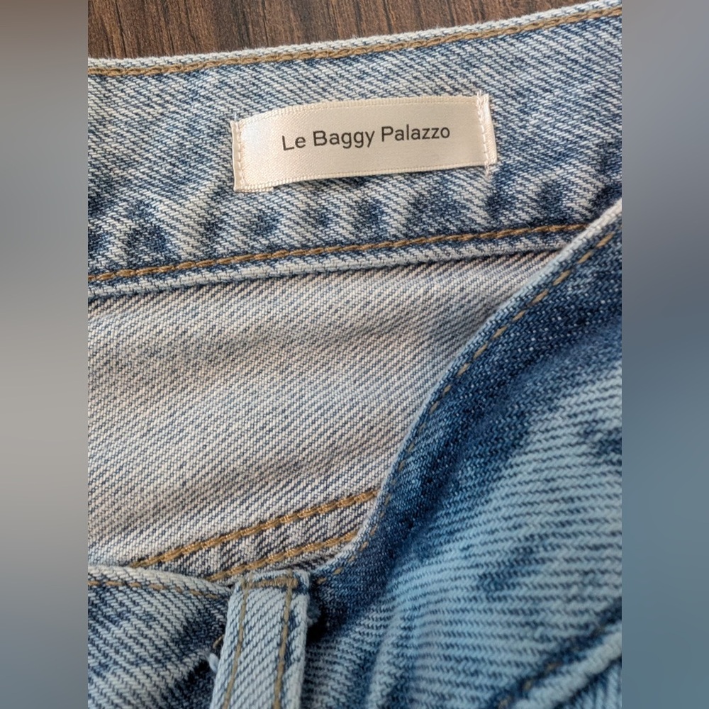 Frame Le Baggy Palazzo Jeans Fairytale Wash Multicolor Denim NWT Size 26 - Picture 6 of 12